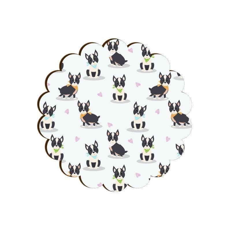 French Bulldog Buddies Scallop Coaster
