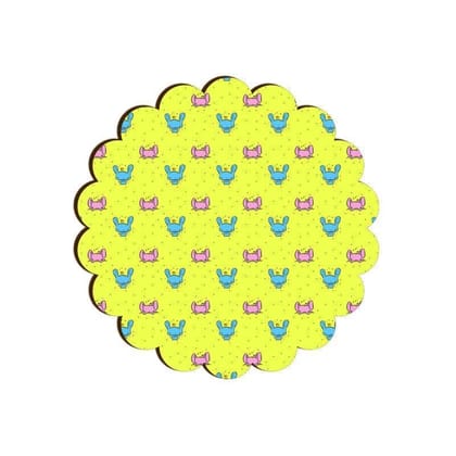 Psychedelic Bunny Scallop Coaster