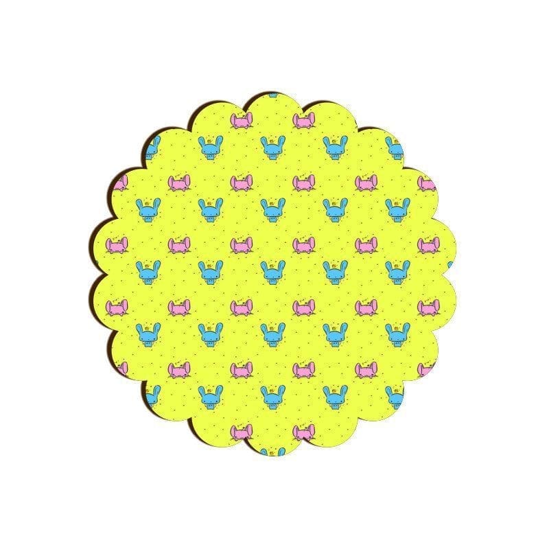 Psychedelic Bunny Scallop Coaster