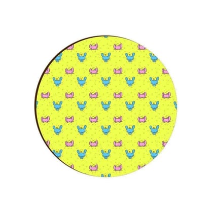 Psychedelic Bunny Round Coaster