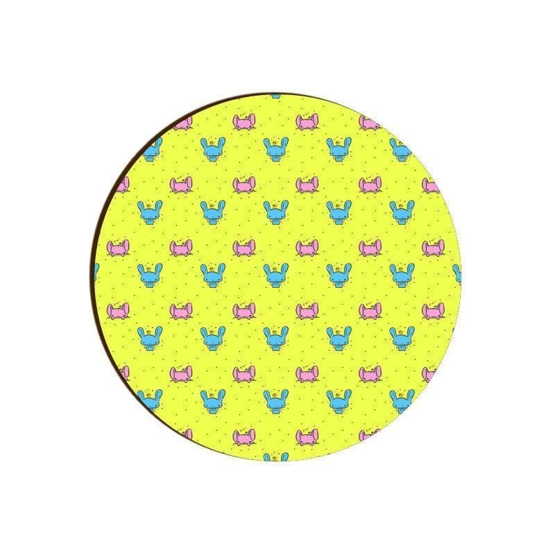 Psychedelic Bunny Round Coaster