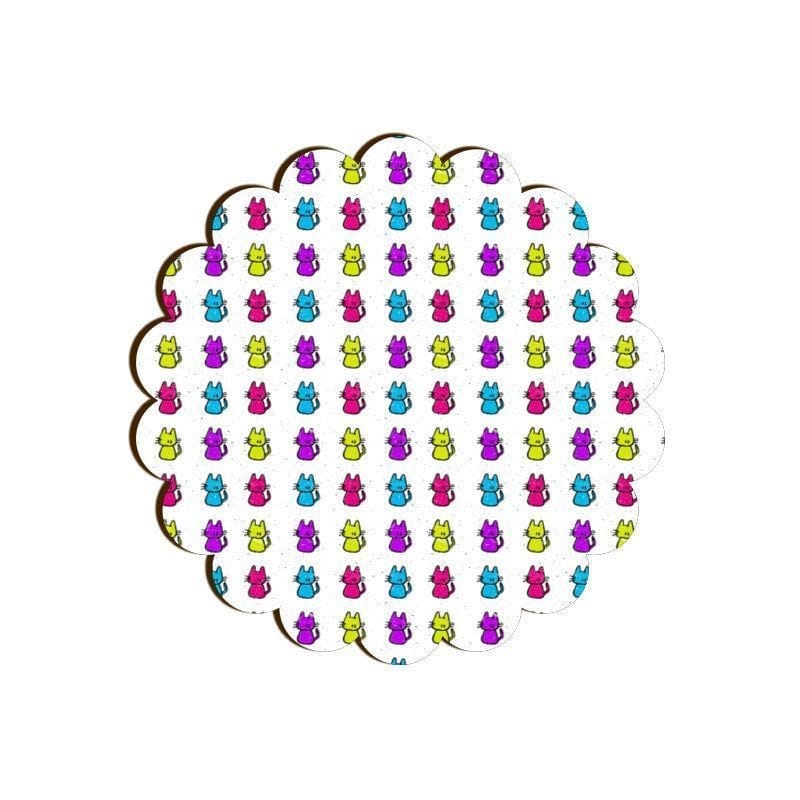 Cats In Colour Scallop Coaster