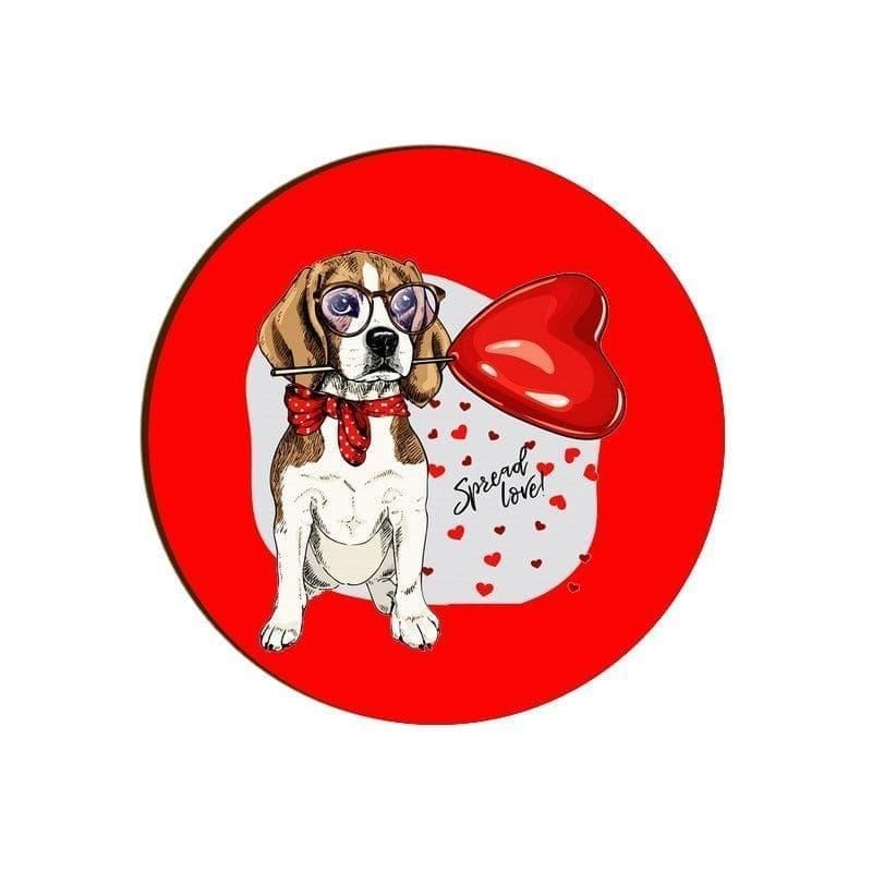 Beagle Furever Love Round Coaster