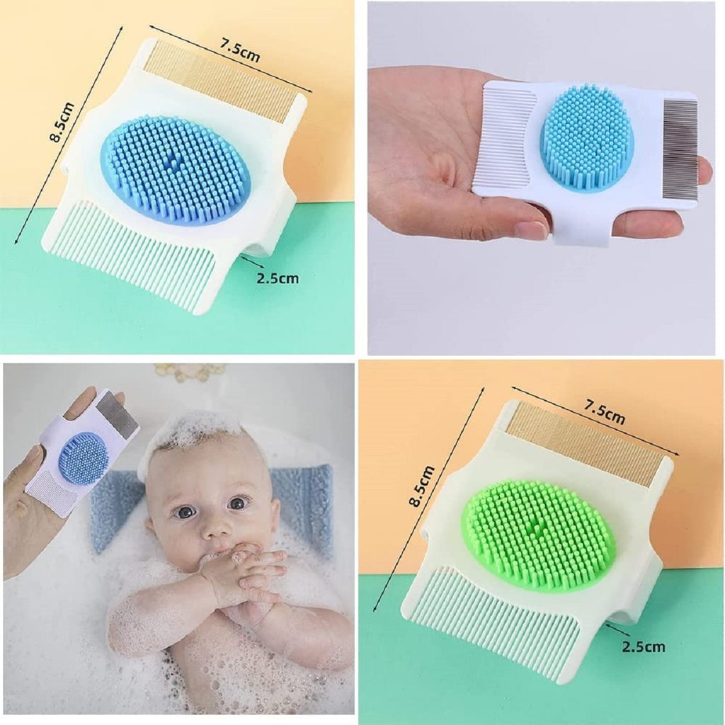 Q D Baby Scalp Shampoo Brush Hair Comb LICE NIT Silicon Scalp Massager Wet Dry Hair for Baby Girl and BOY