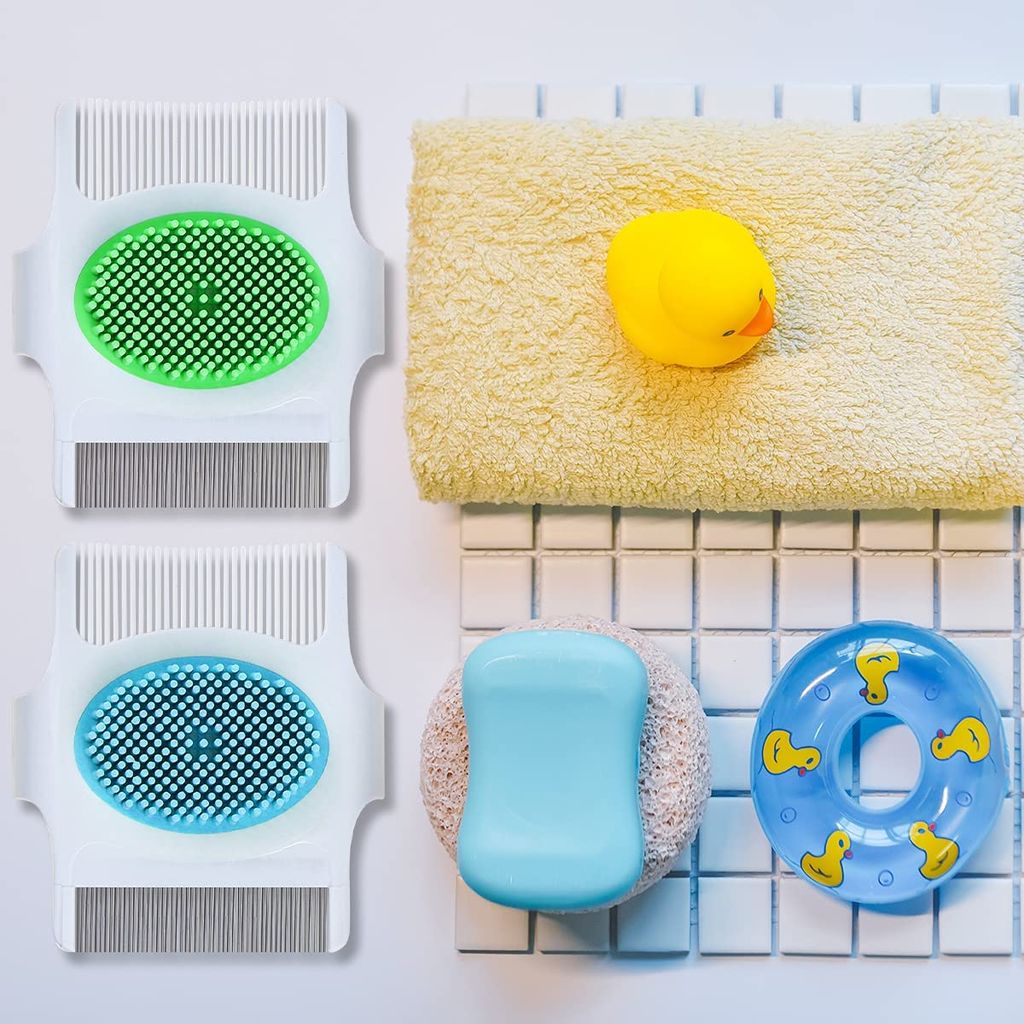 Q D Baby Scalp Shampoo Brush Hair Comb LICE NIT Silicon Scalp Massager Wet Dry Hair for Baby Girl and BOY