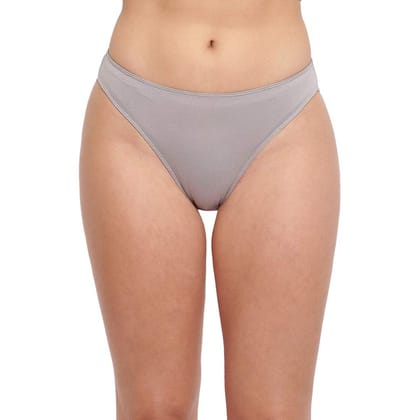 BASIICS by La Intimo-Glamo Rise High Leg Brief(Grey)