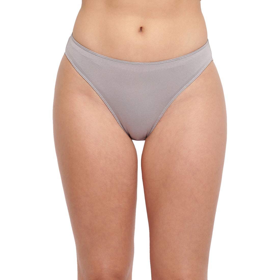 BASIICS by La Intimo-Glamo Rise High Leg Brief(Grey)