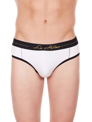 La Intimo Men's White Cotton Modal Spandex Window Jock