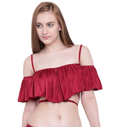 BASIICS by La Intimo Ruffle Buffle Bikini Bra For Women