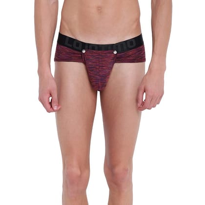 La Intimo Men?s Cotton Spandex Casual Mid Rise Botton Glutton Brief Underwear (Red)