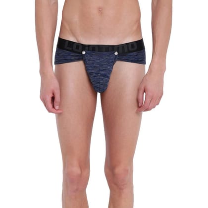 La Intimo Men?s Cotton Spandex Casual Mid Rise Botton Glutton Brief Underwear (Navy Blue)