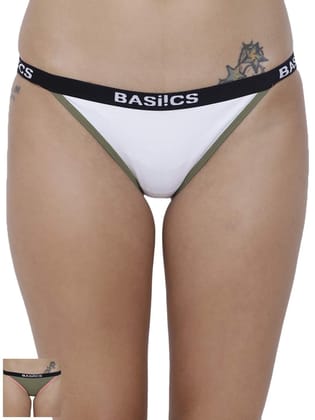 BASIICS by La Intimo Women's Cotton Spandex Moda Brief Panty (Pack of 2)