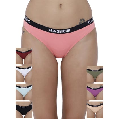 BASIICS by La Intimo Women's Cottonspandex Dulce Candy Brief Panty (Pack of 8)