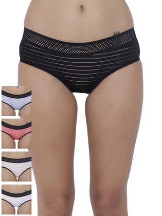 BASIICS by La Intimo Women's Polymono Spandex Frio Hot Brief Panty (Pack of 5)