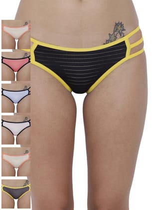 BASIICS by La Intimo Women's Monochrome Linda Sexy Bikini Panty (Pack of 7)