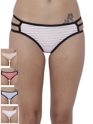 BASIICS by La Intimo Women's Monochrome Linda Sexy Bikini Panty (Pack of 5)