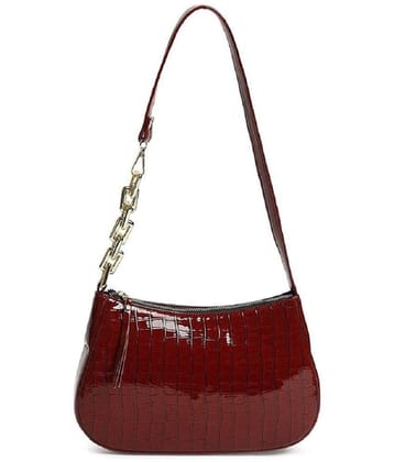 Lychee bags Women Pu Croco Finish Shoulder Bag