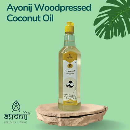 Ayonij WoodPressed Coconut Oil - 1L (Pack of 2)