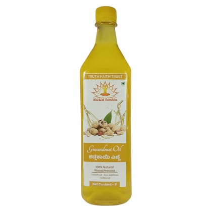 Pure Groundnut OIL 100% Natural OIL WOOD PRESSED COLD PRESSED UNFILTERED - Your Path to Healthier Cooking 1000 ML