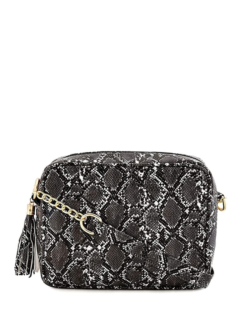 Lychee bags Women Pu Black Snake Finish Sling Bag - Handbags | Buy online on ZillyBuy