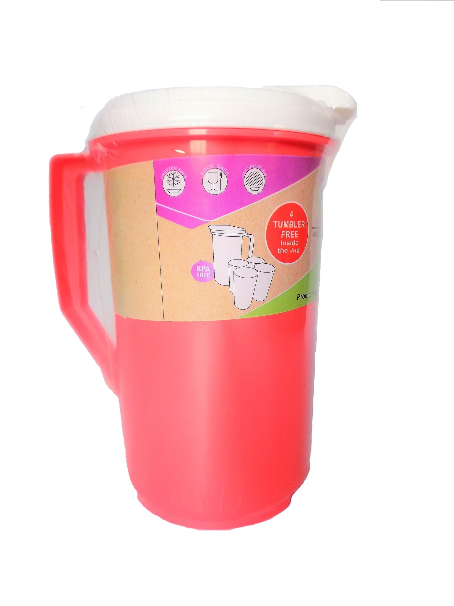 Water and Juice JUG - 2 Liters-with 4 Free Tumbler/Glass
