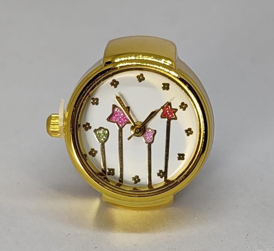 YAKH Playful Gold Round Ring Watch