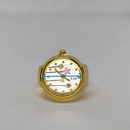 YAKH Playful Gold Round Ring Watch