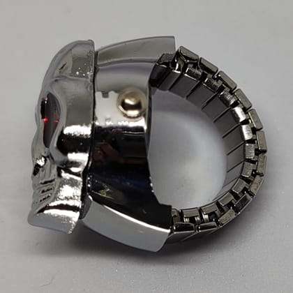 YAKH Chrome Skull (Red Eyes) Ring Watch