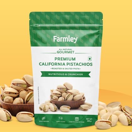 Farmley Premium California Roasted & Salted Pistachios  (200 g)