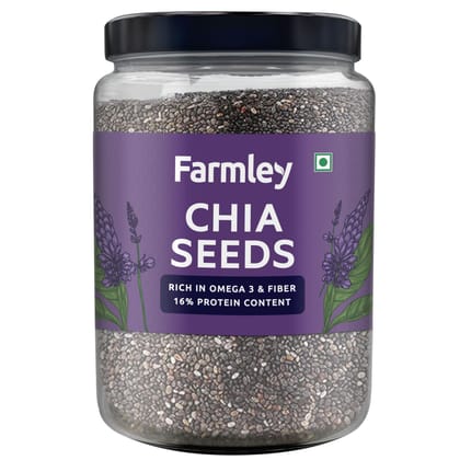 Farmley Premium Natural Chia Seeds 1 Kg, Reusable Jar | Edible Chia Seeds | Rich in Fibre Seeds | Chia Seeds for Weight Loss | Healthy Diet Snacks