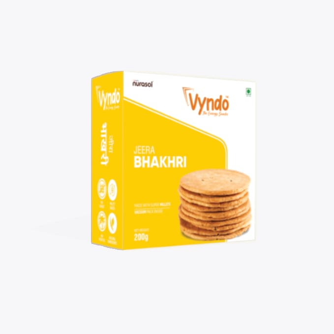 Vyndo Jeera Bhakhri - 200 gm | Millet Snacks | Healthy Snacks | Gluten free | Fasting Snacks