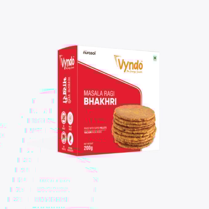 Vyndo Masala Ragi Bhakhri - 200 gm each | Millet Snacks | Healthy Snacks | Gluten free