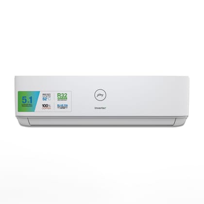 Godrej 1 Ton 3 Star Wi-Fi, Inverter, 5-In-1 Convertible Cooling, Heavy Duty Cooling at 52°C, Split AC (AC 1T EI 12DINV3R32-CWA IOT Split, White)