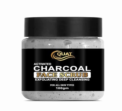 Quat Charcoal Face Scrub For Glowing Skin,Oily,Dry Skin,Women,Men (100gm)