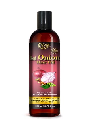 Quat Red Onion Hair Oil for Hair Growth, Anti Hair Fall, Dandruff Control, Glossy Hair (200ml)