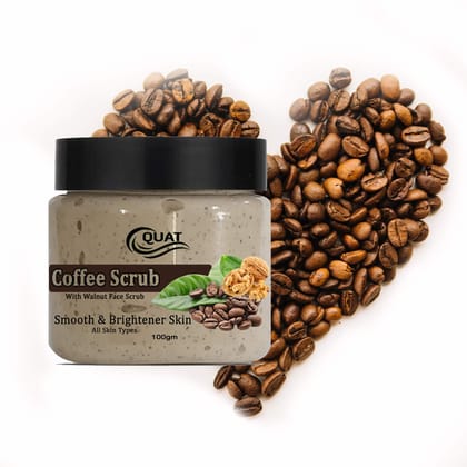 Quat Pure Coffee Scrub Revitalizing Skin Whitening Face Scrub for Glowing Skin,Oily,Dry Skin for both Women&Men (100gm)