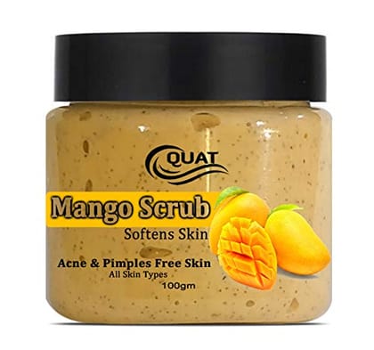 Quat Face Scrub for Glowing Skin, Women, Men (Mango)