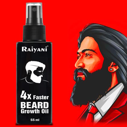 Raiyani 4x faster Beard Growth oil with 100% Natural Ingredients Based beard Hair Oil (55ml)