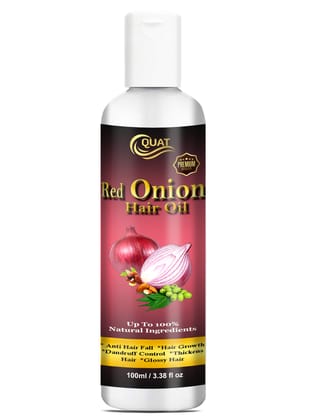 Quat Effective Red Onion Hair Oil for Hair Growth, Dandruff Control, Thickness Hair, Glossy Hair (100 ml)