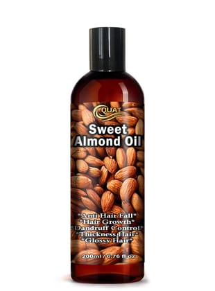 Quat Effective Sweet Almond Hair Oil for Hair Growth, Dandruff Control, Thickness Hair, Glossy Hair (200m)