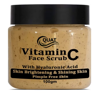 Quat Vitamin C Skin Brightening & Shining Face Scrub for Glowing Skin,Oily,Dry Skin,Women,Men (100gm)