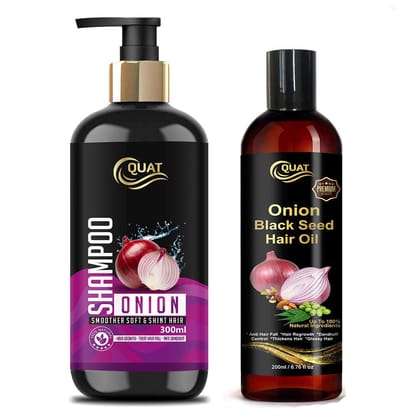 Pair of Quat onion shampoo 300ml and Quat onion oil 200ml