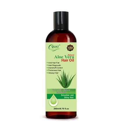 Quat 100% Natural Aloe Vera Hair Oil for shiny and long hair (200 ml)
