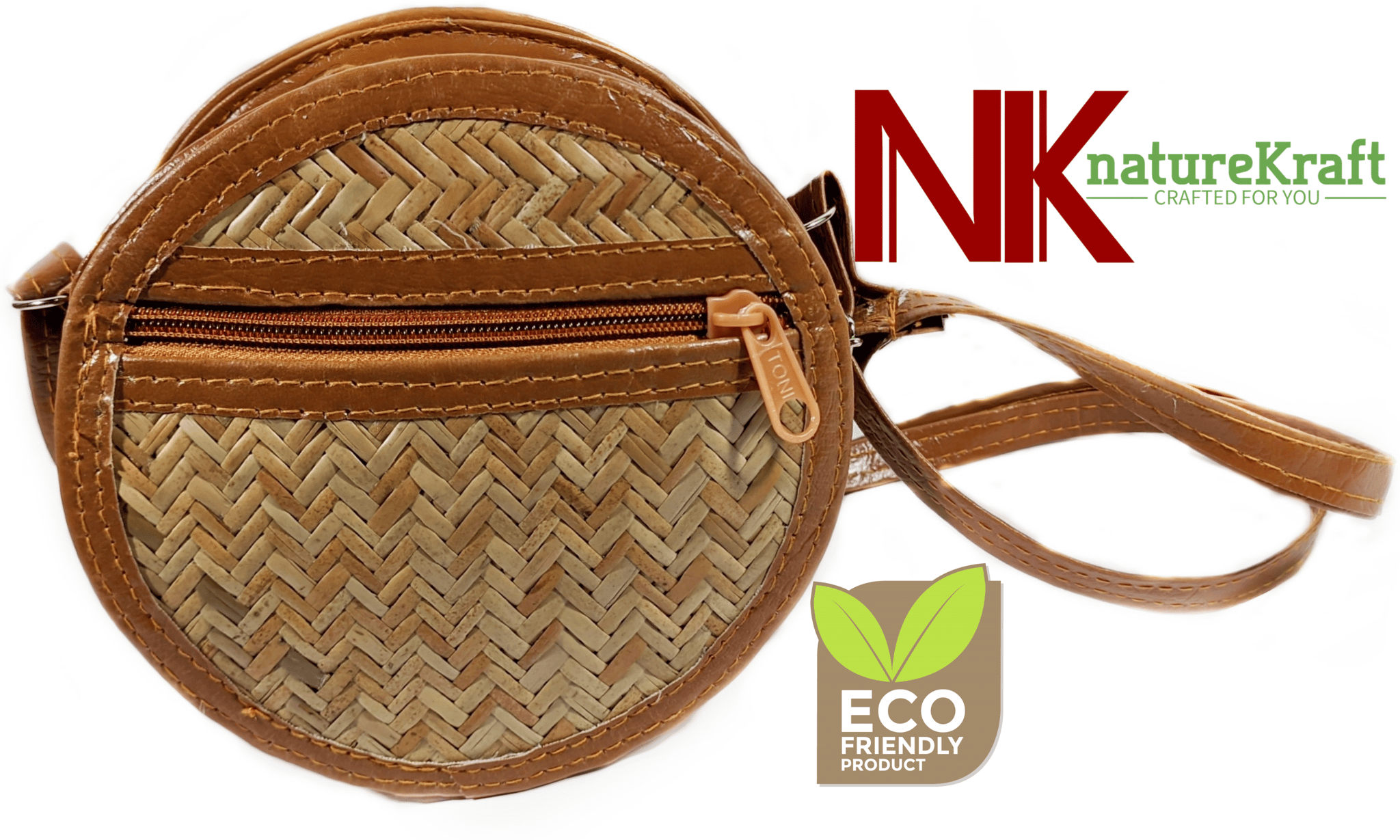 Round Sling Bag Cane Round Bag Round Rattan Sling Bags Beach Sling - Main Image