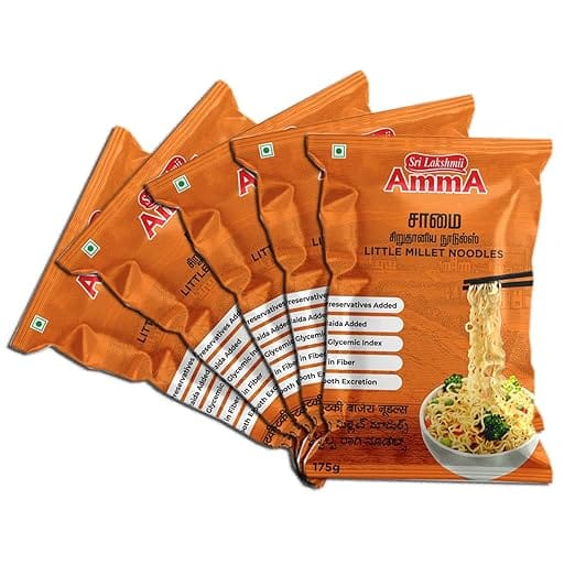 Sri Lakshmi Amma Little Millet Noodles (175 Grams) | Pack of V