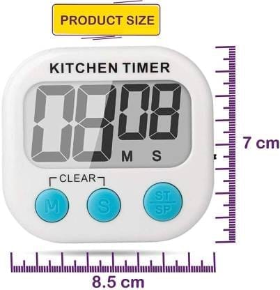 Digital Cooking Timer with Loud Alarm LCD Display and Retractable Stand- White Digital Kitchen Timer