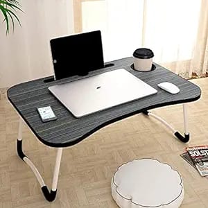 Multi-Purpose Laptop Desk for Study and Reading (black) Wood Portable Laptop Table (Finish Color - BLACK, Pre Assembled)
