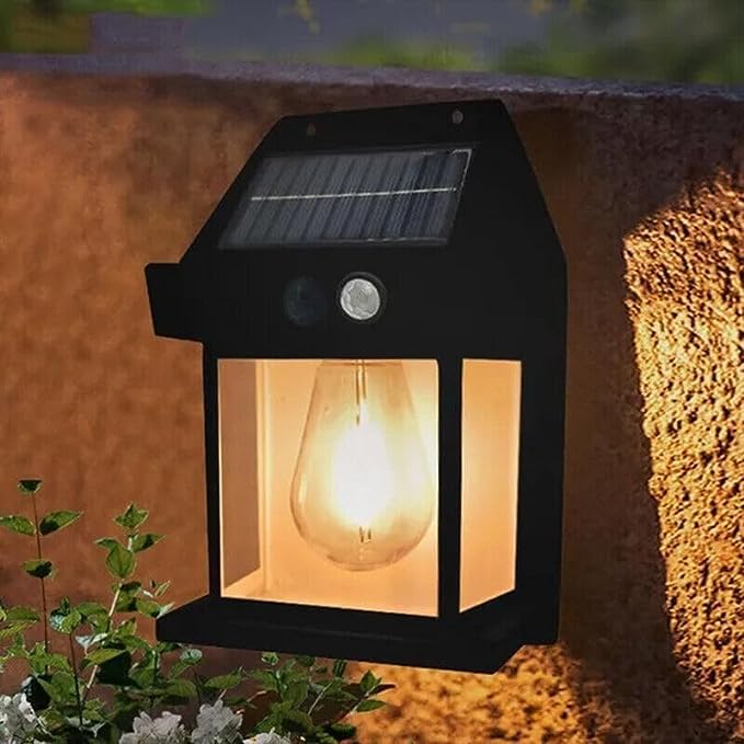 Wireless Motion Sensor Solar Wall Sconce Waterproof Wall Lantern