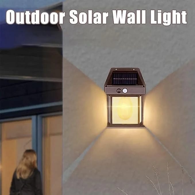 Wireless Motion Sensor Solar Wall Sconce Waterproof Wall Lantern