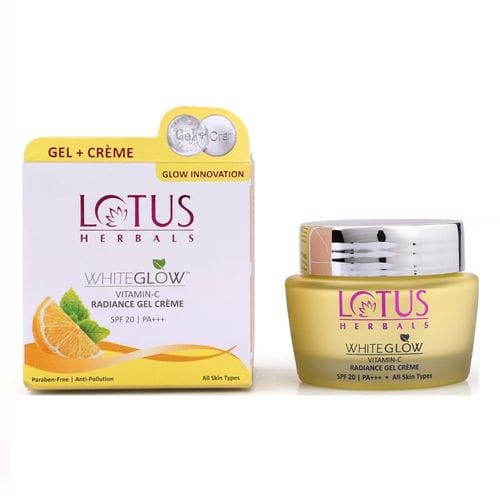 Lotus Herbals Whiteglow Vitamin-C Radiance Gel Crème SPF-20 PA+++ All Skin Types Paraben-Free (50 g)
